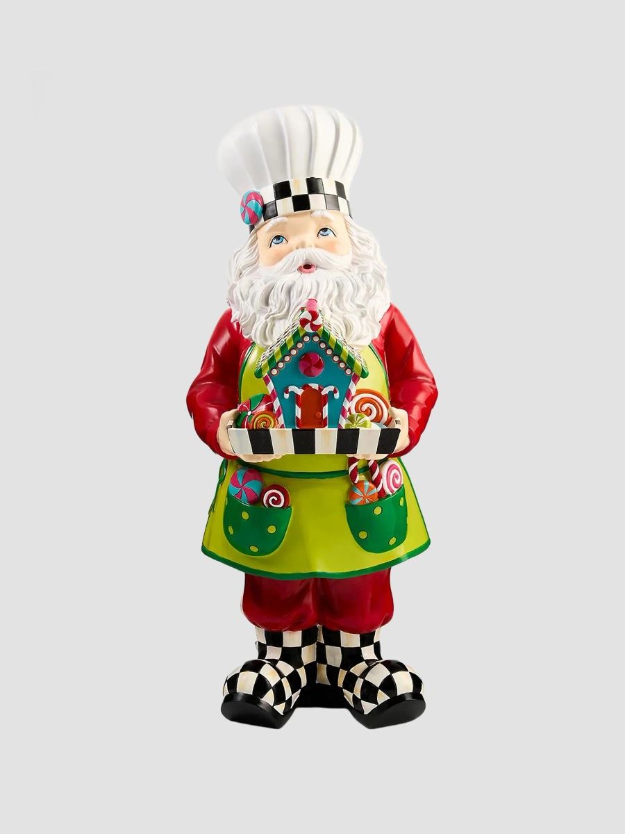 MacKenzie-Childs Confetti Chef Santa Resin Figurine