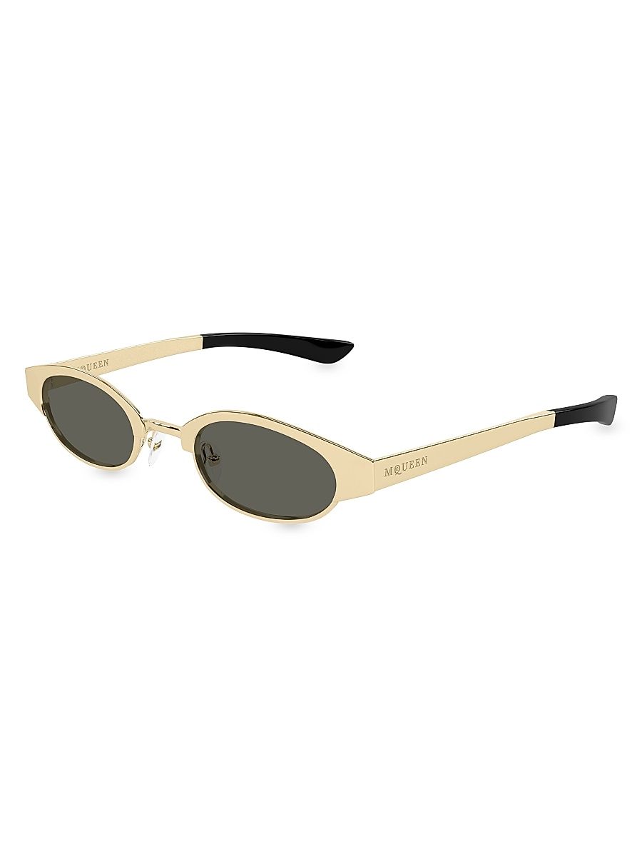 Men's Ellipse 48MM Oval Sunglasses - Gold Black