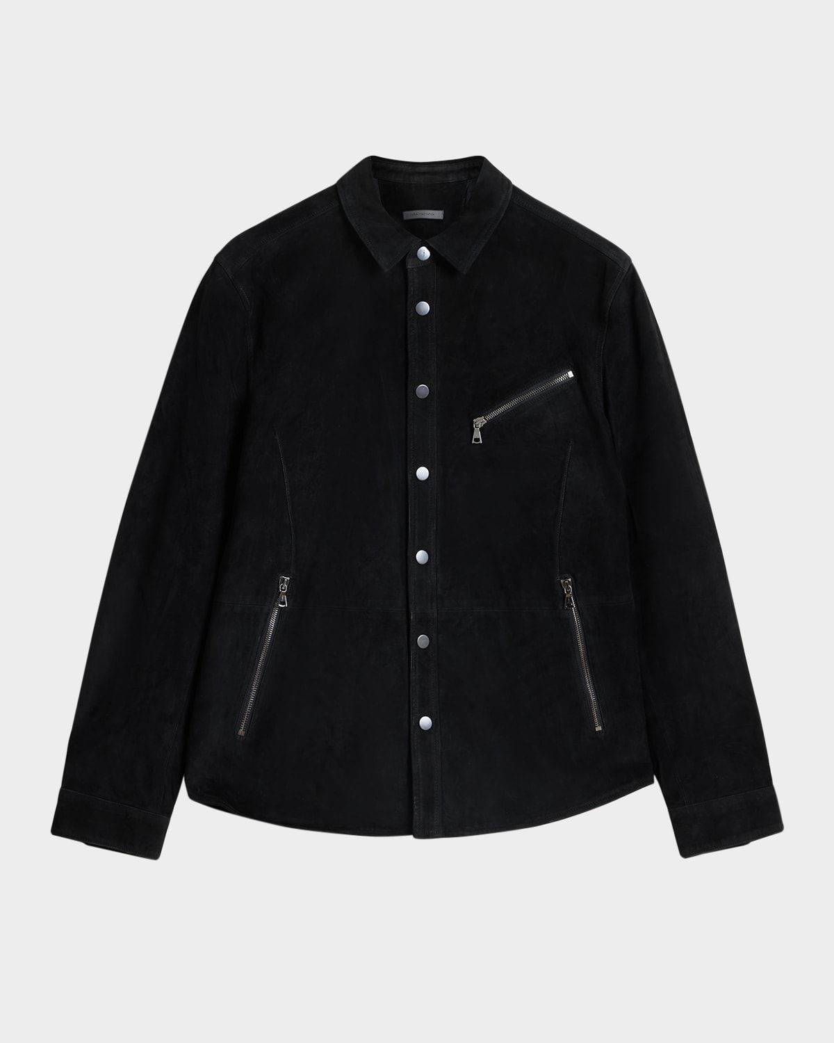 Men & apos;s Suede Snap-Front Overshirt