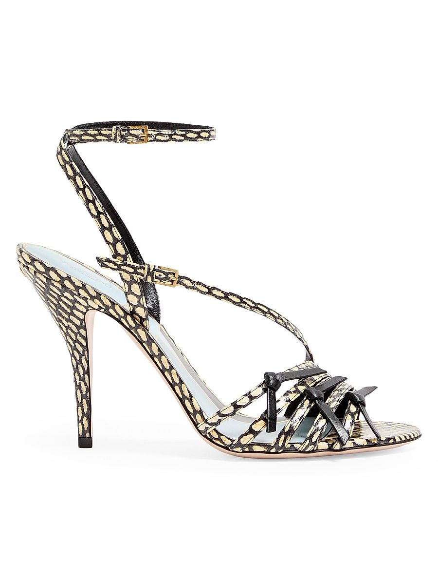 Women's Nodine Elaphe 100MM Sandals - Ivory Black - Size 9.5