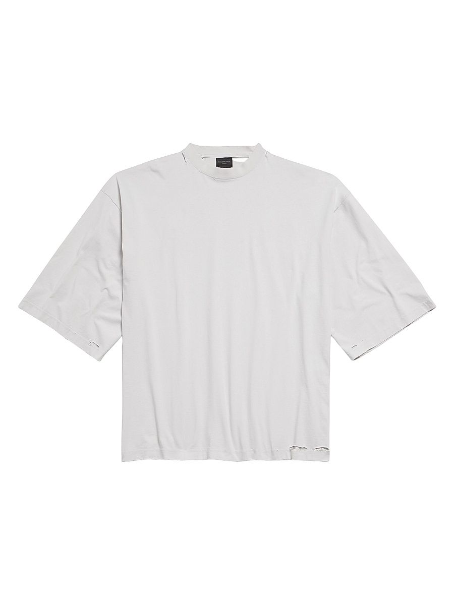 Men's Security Tape Logo Oversized T-Shirt - White Red - Size XXL