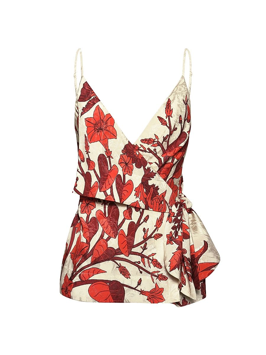 Women's New Gentle Wrap Top - Ecru Red - Size 6