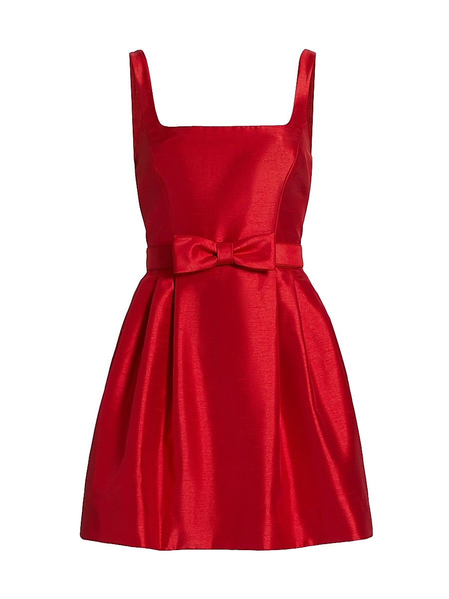 Women's Winx Taffeta Bow-Detailed Minidress - Crimson - Size 6