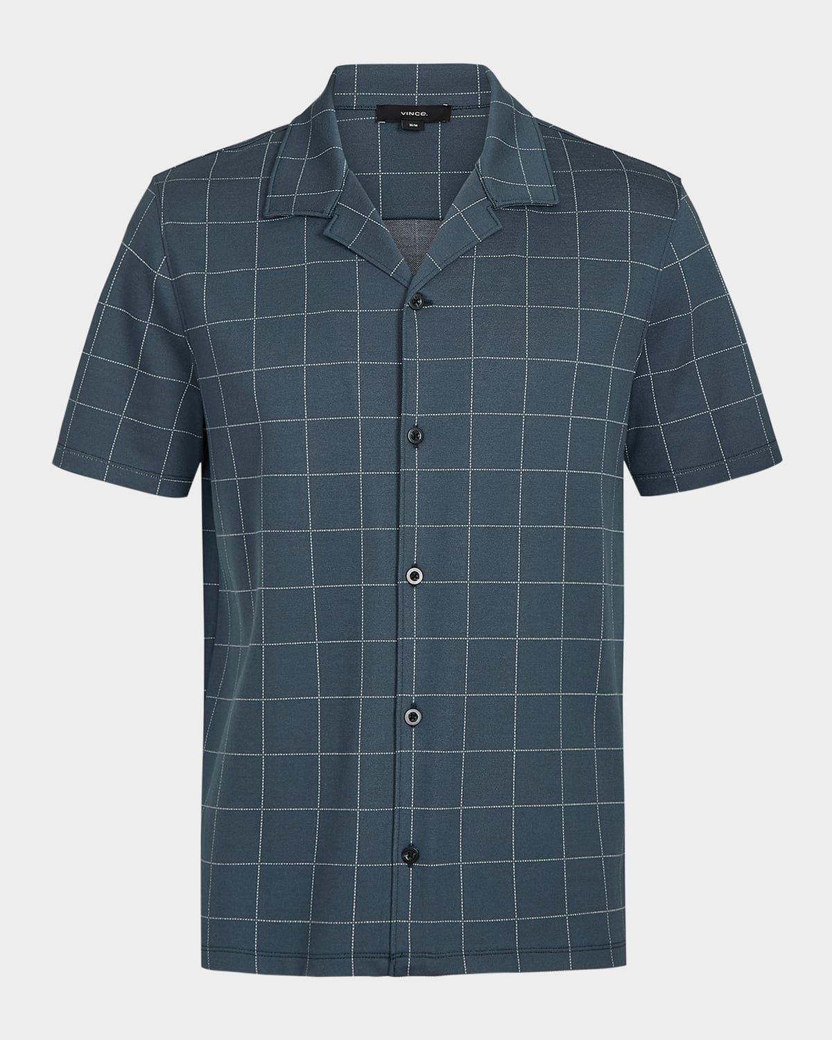 Men & apos;s Windowpane Check Camp Shirt