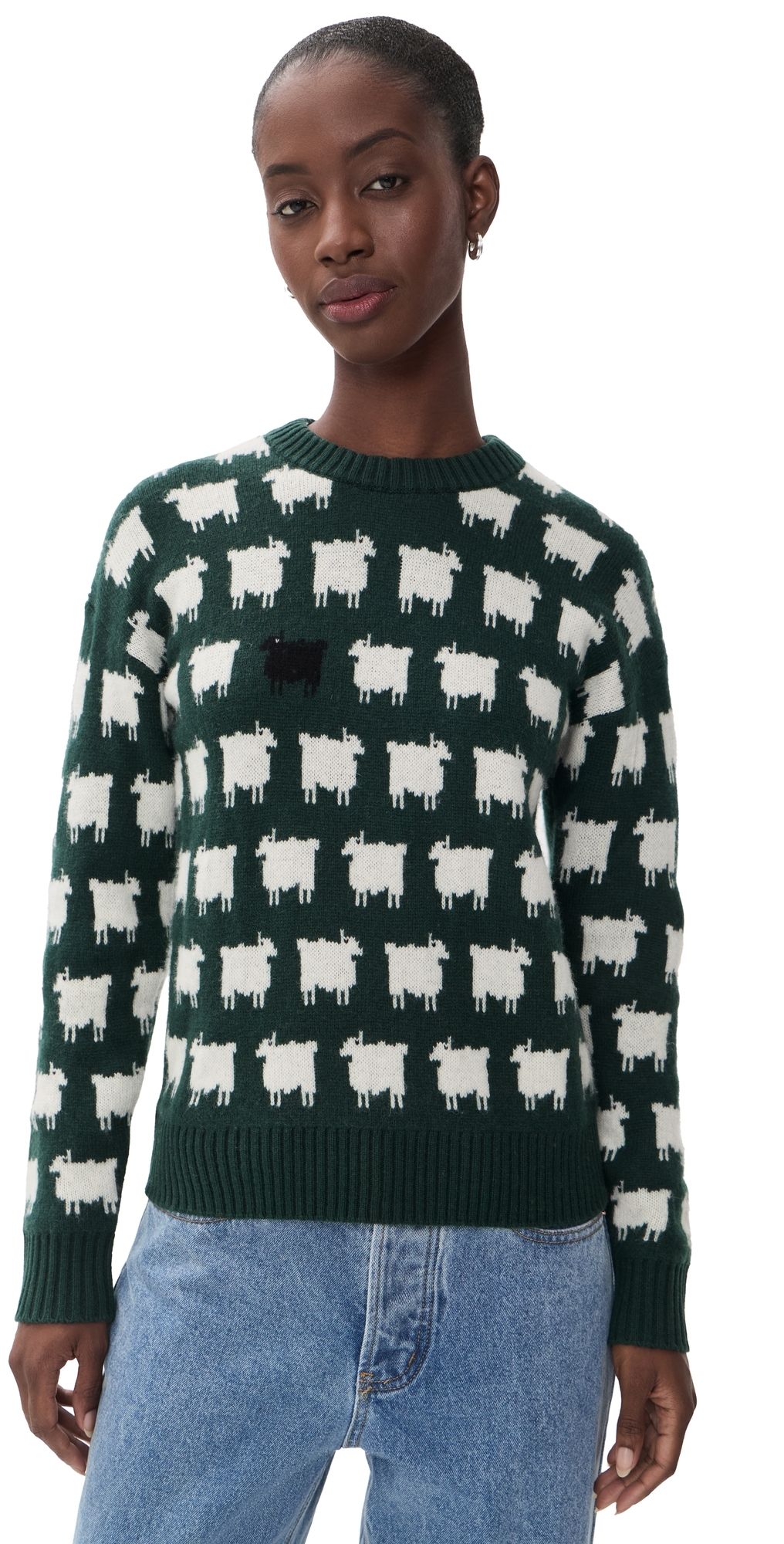 Rowing Blazers Warm & Wonderful Oversized Wool Sheep Pullover Green L