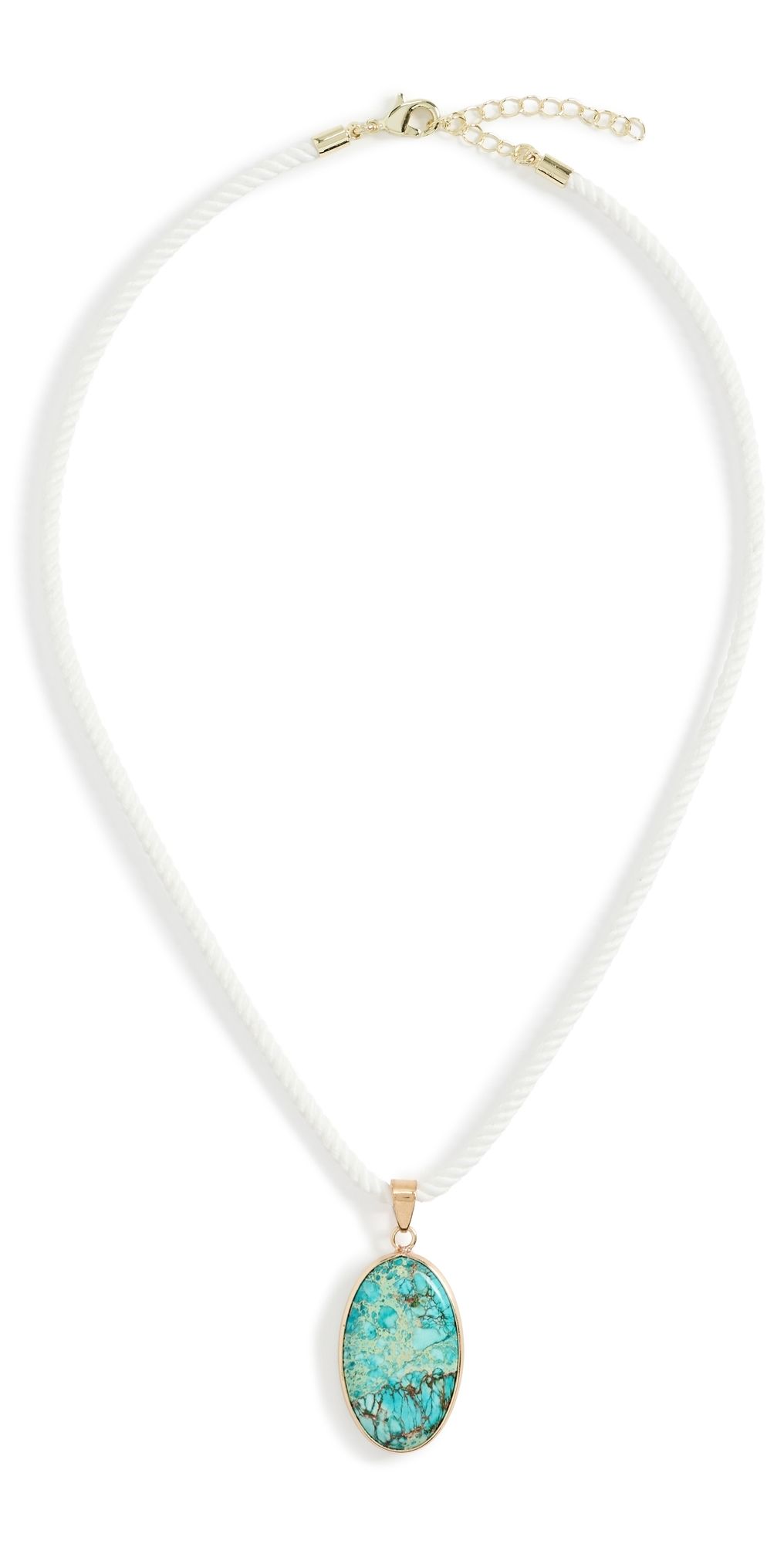 By Adina Eden Aqua Blue Pendant Twisted Rope Necklace Aqua One Size