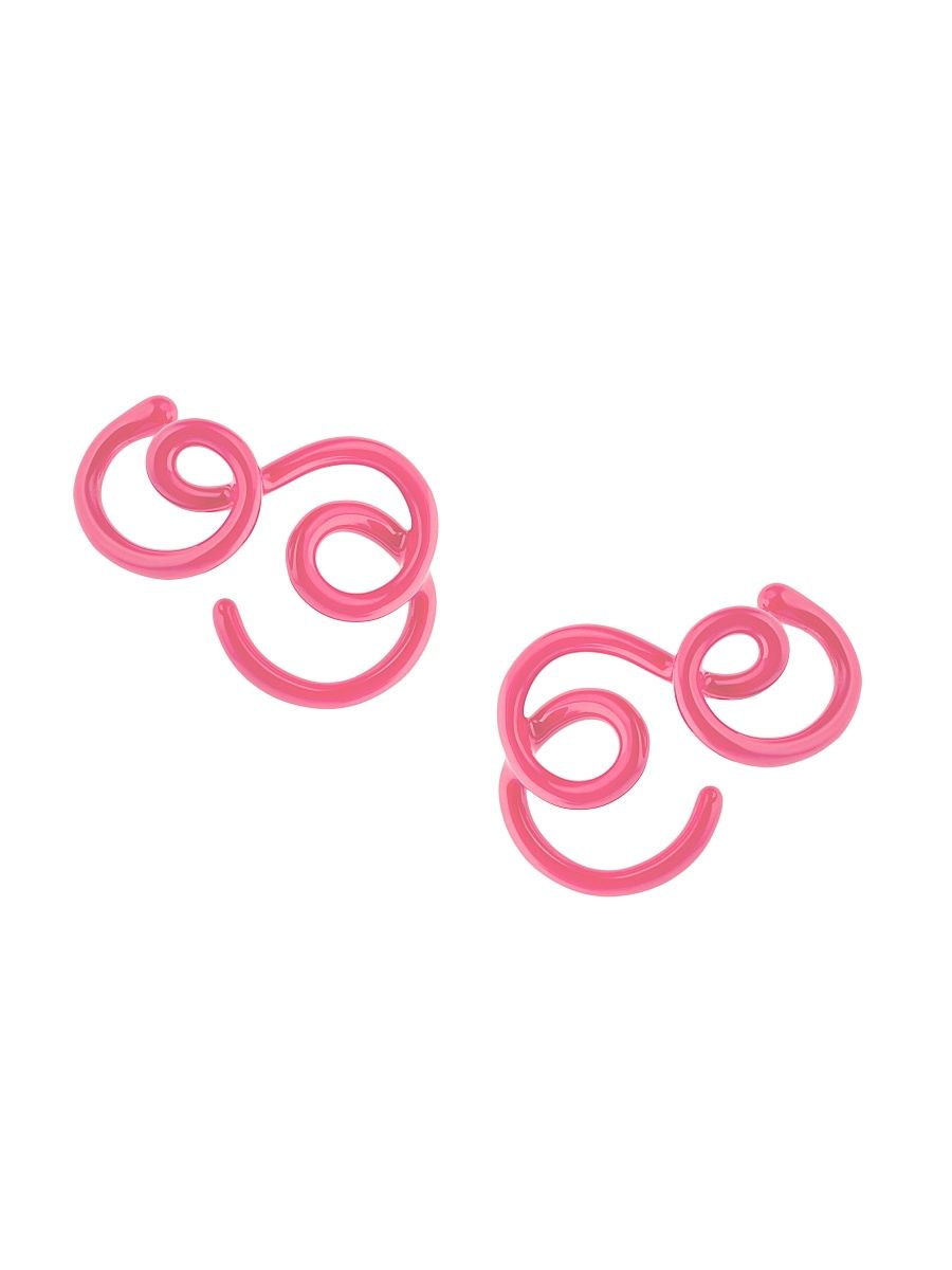 Women's Philosophy x Bea Bongiasca Long Wave Enamel Stud Earrings - Pink