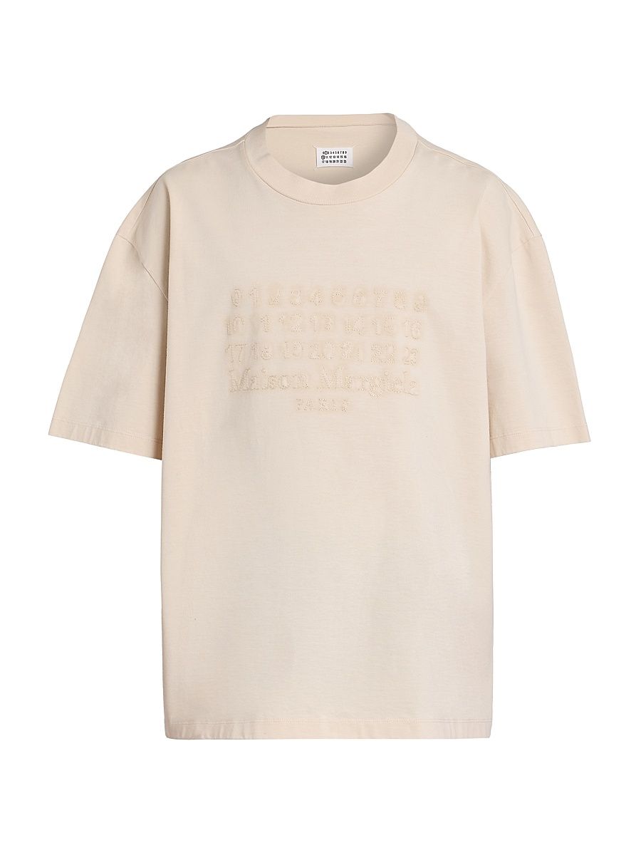 Men's Logo Cotton T-Shirt - Beige - Size XXL