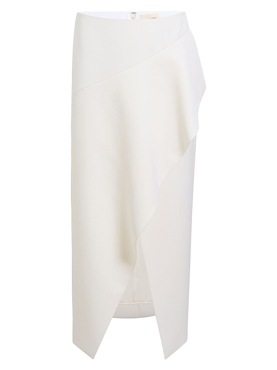 Women's Jaia Ruffle Wool Maxi Skirt - Cream - Size 8