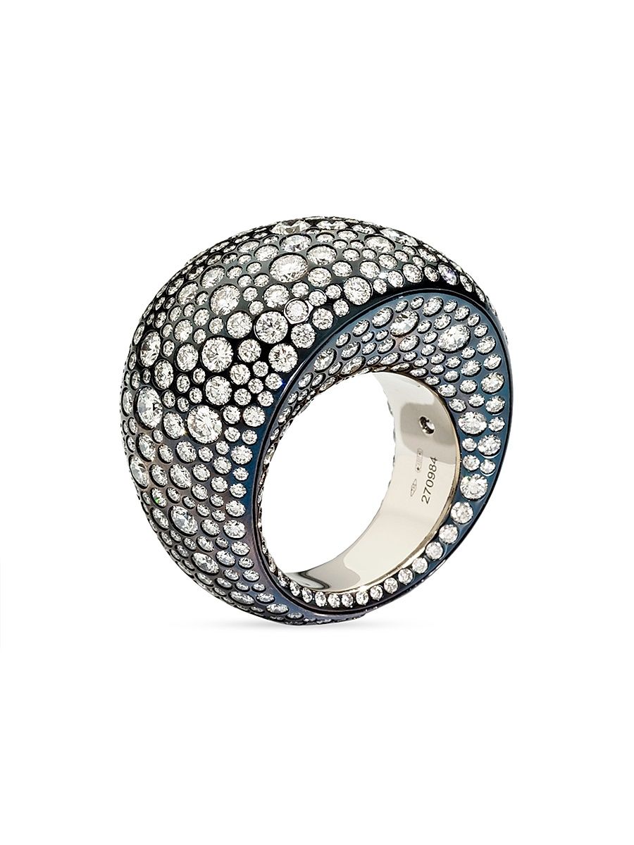 Women's Pirouette 18K White Gold & 9.91 TCW Diamond Ring - White Gold - Size 6.5