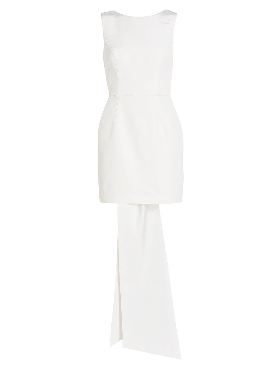 Women's Ella Silk Faille Bow Minidress - White - Size 6