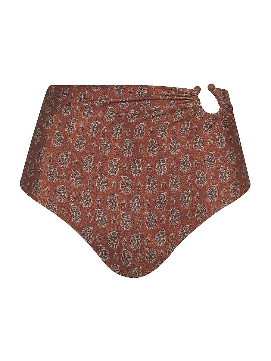 Women's Playa Grande Taita Printed Bikini Bottom - Light Ochre - Size Large