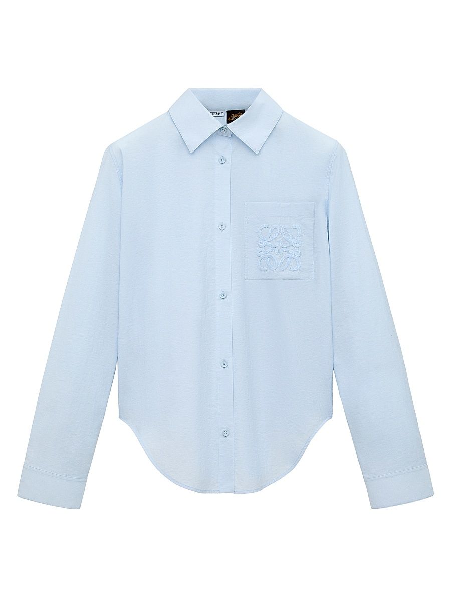 Women's LOEWE x Paula's Ibiza Cotton-Blend Shirt - Light Blue - Size 8