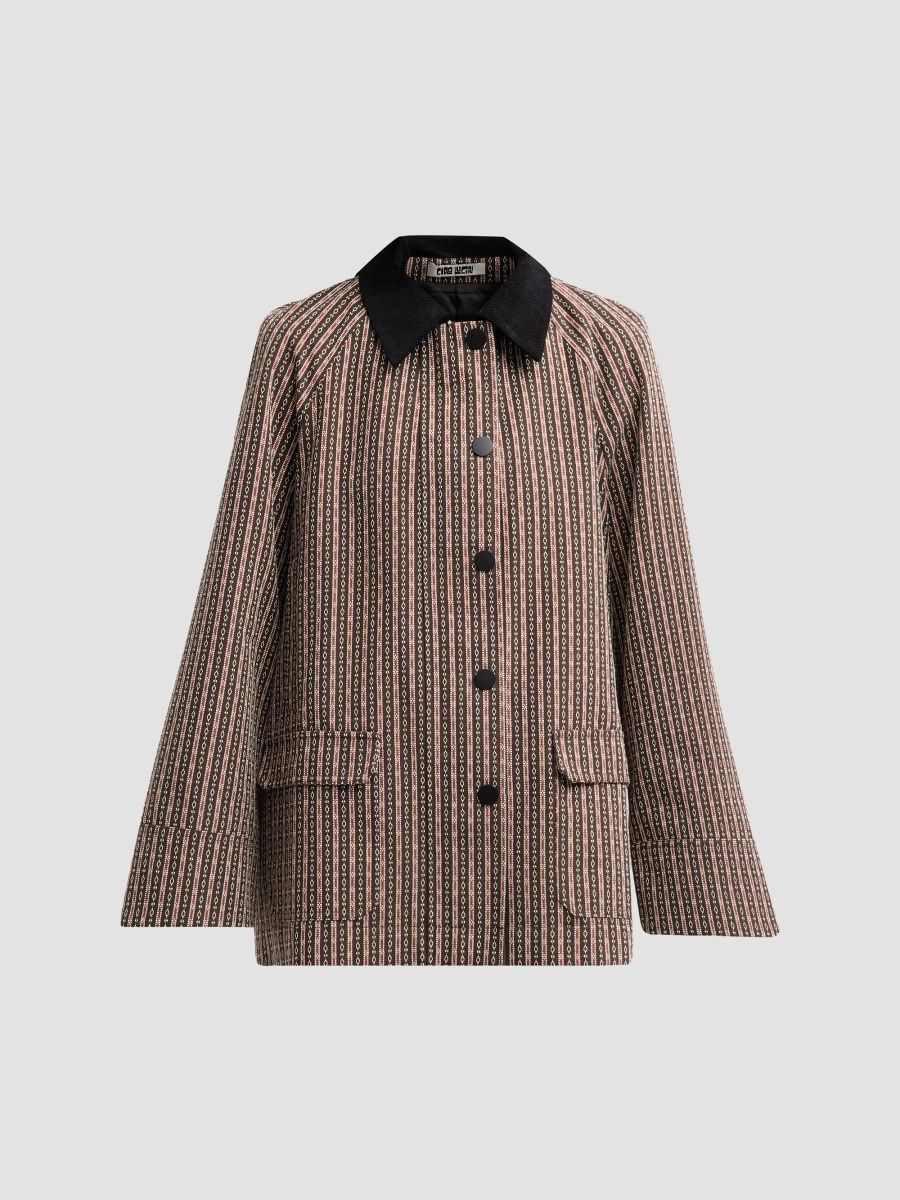 Ciao Lucia Women's Logan Striped Jacket - Saddle Stripe - Size XL