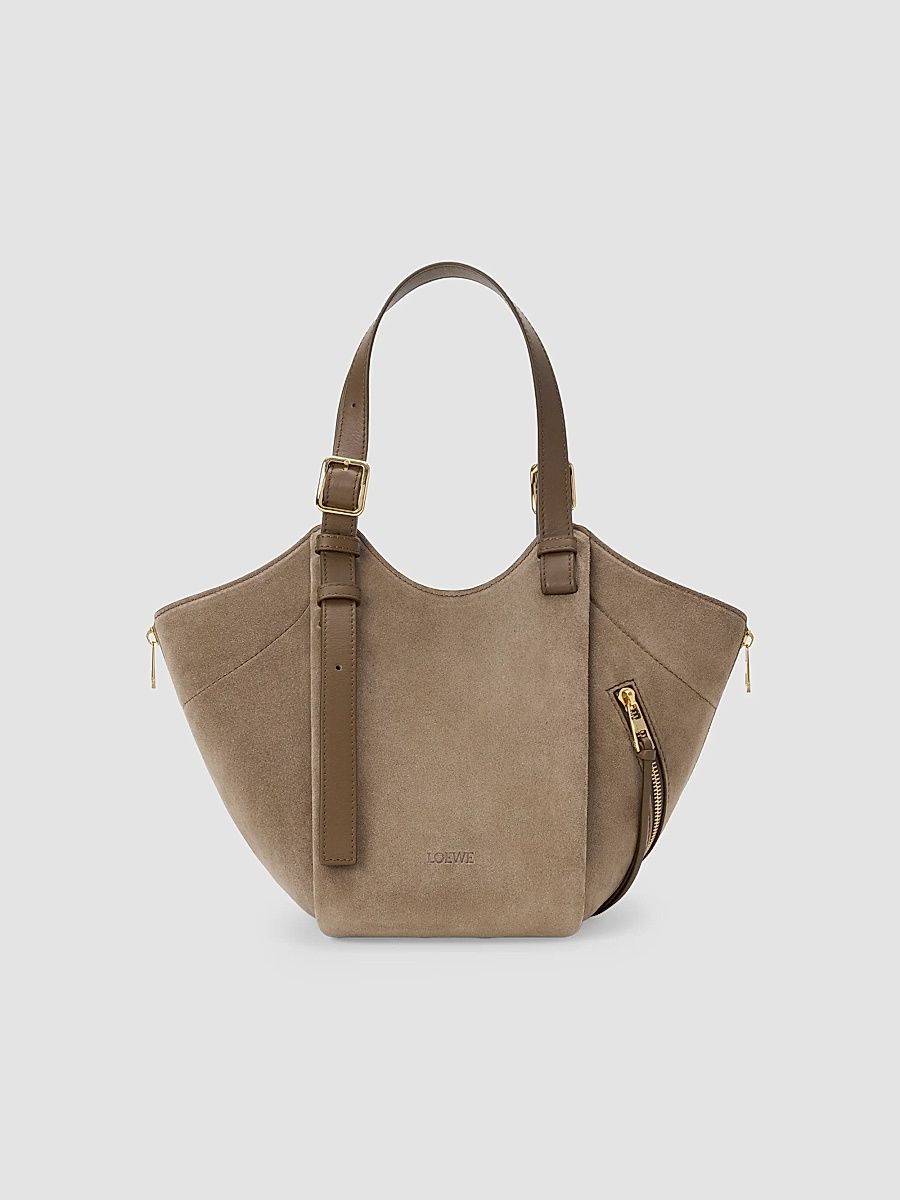 LOEWE Women's Hammock Flip Suede Tote Bag - Brownish Green