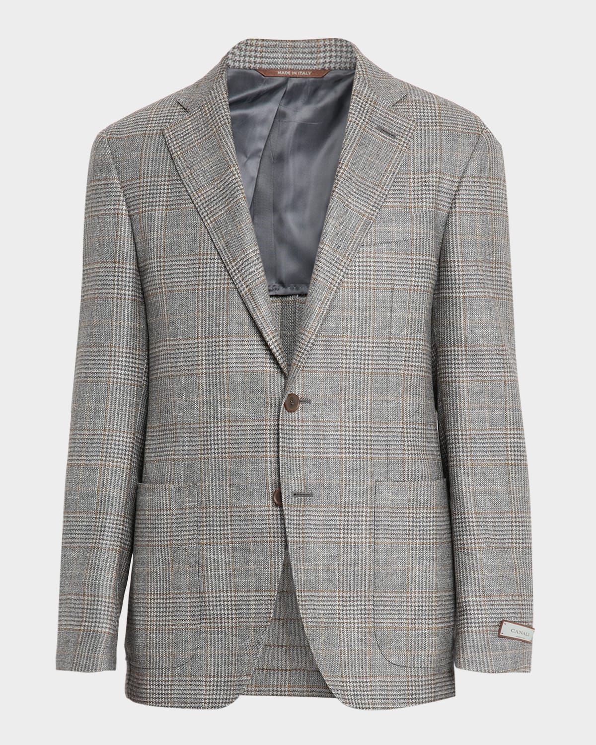 Men & apos;s Glen Plaid Notch Lapel Sport Coat