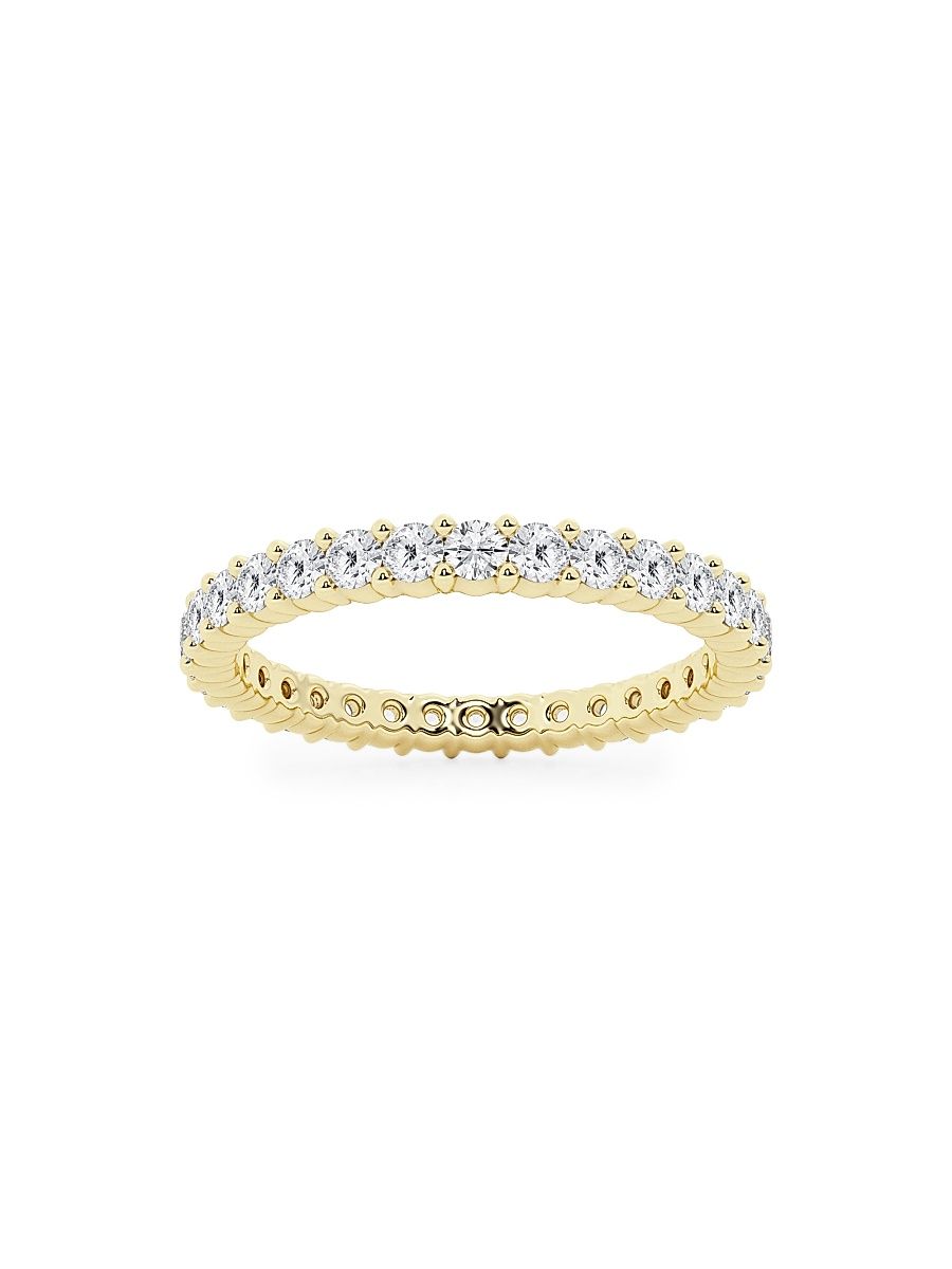 Women's 14K Yellow Gold & Round Lab-Grown Diamond Shared-Prong Eternity Band/1.00-5.00 TCW - 1 Tcw - Size 9
