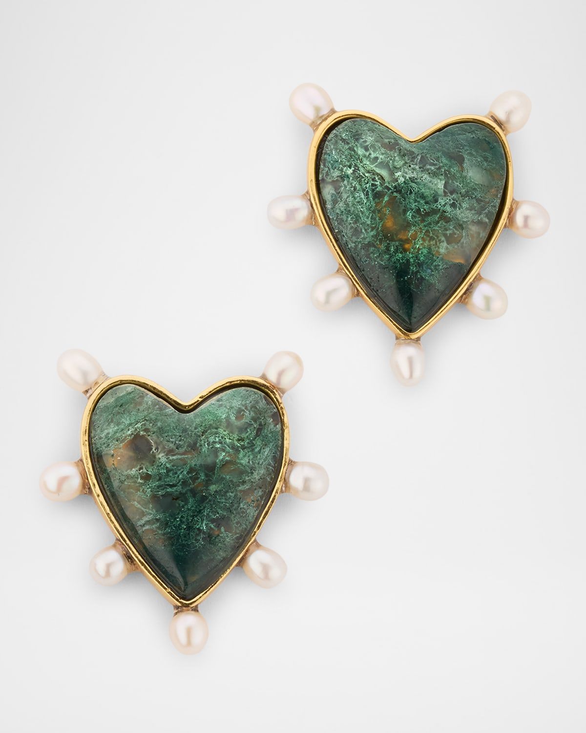 Lexington Ocean Agate and Freshwater Pearl Stud Earrings