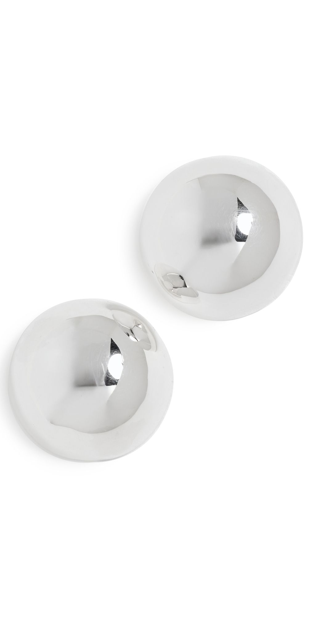 Annika Inez Large Hemisphere Earrings Silver One Size
