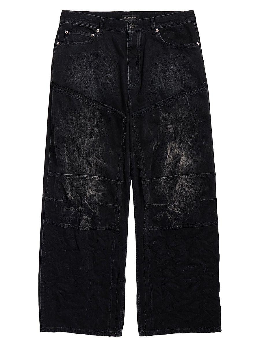 Men's Double Knee Jeans - Black - Size Large