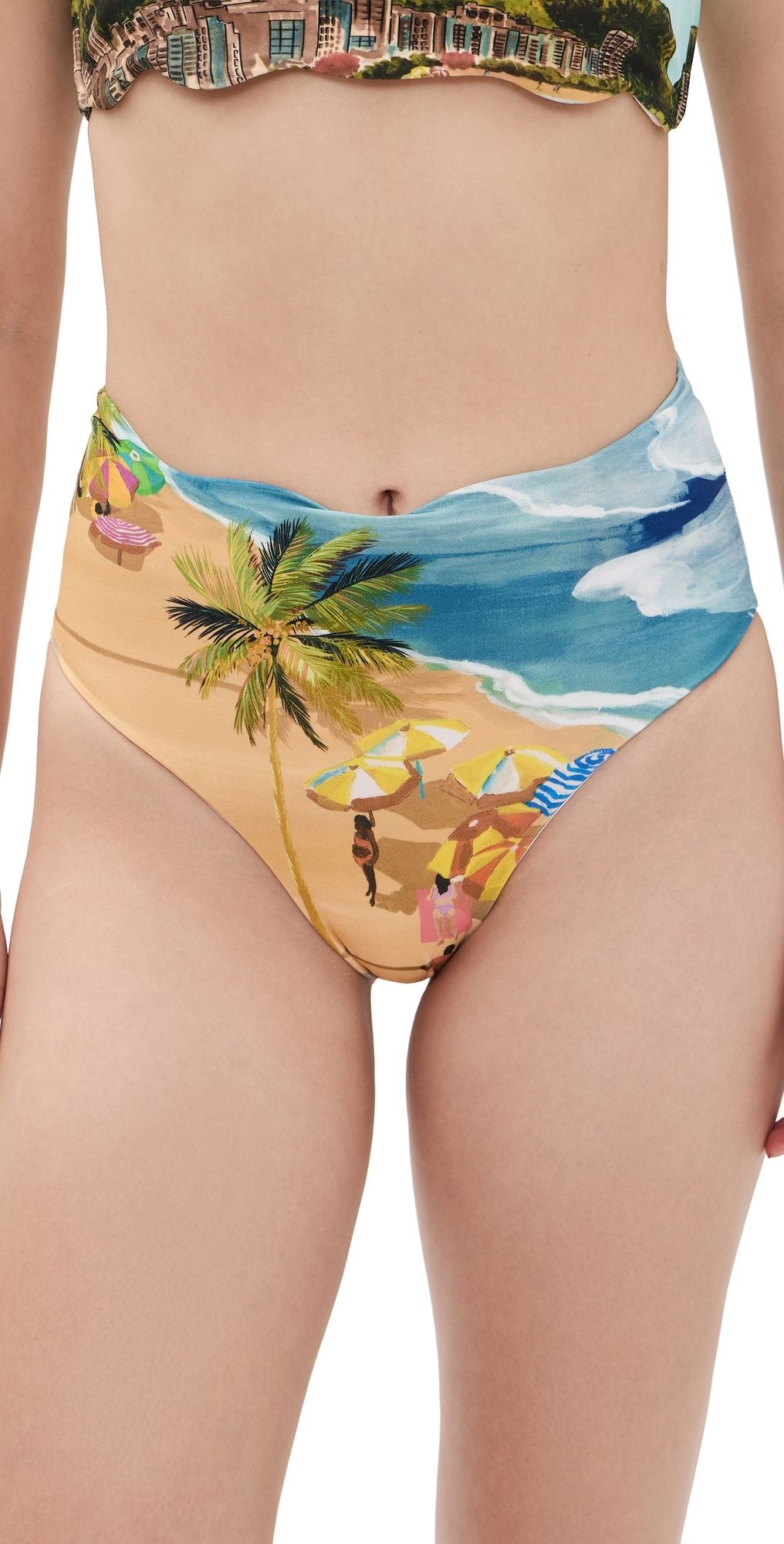 FARM Rio Copacabana Beach Multicolored Hot Pants Bikini Bottoms Copacabana Beach Multi M