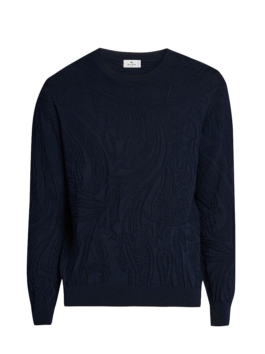Men's Roma Cotton Crewneck Sweater - Dark Blue - Size XXL