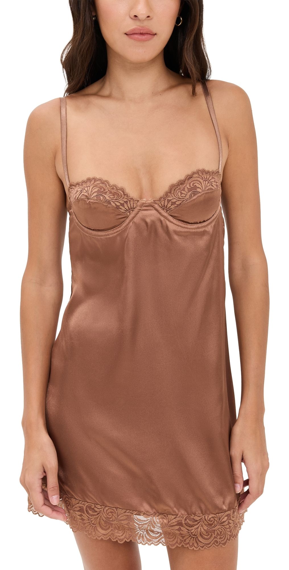 MUCCI Angelina Slip Dress Espresso L