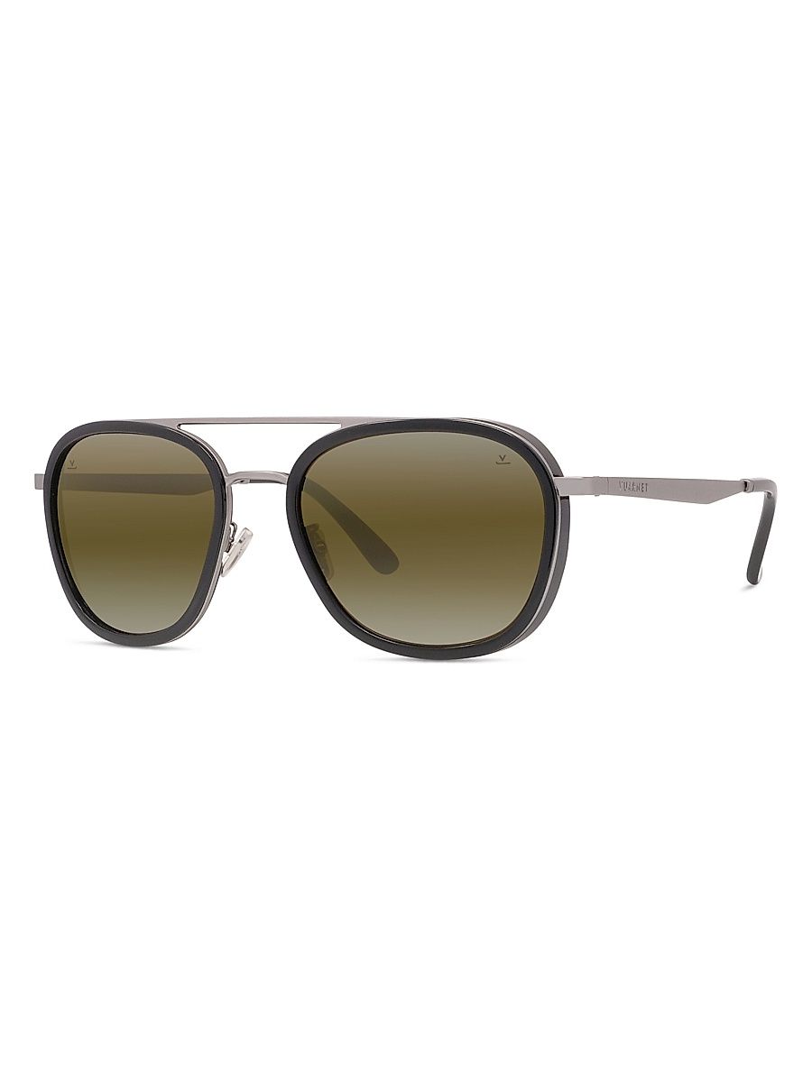 Men's Edge 04 58MM Geometric Sunglasses - Green Mirror Black