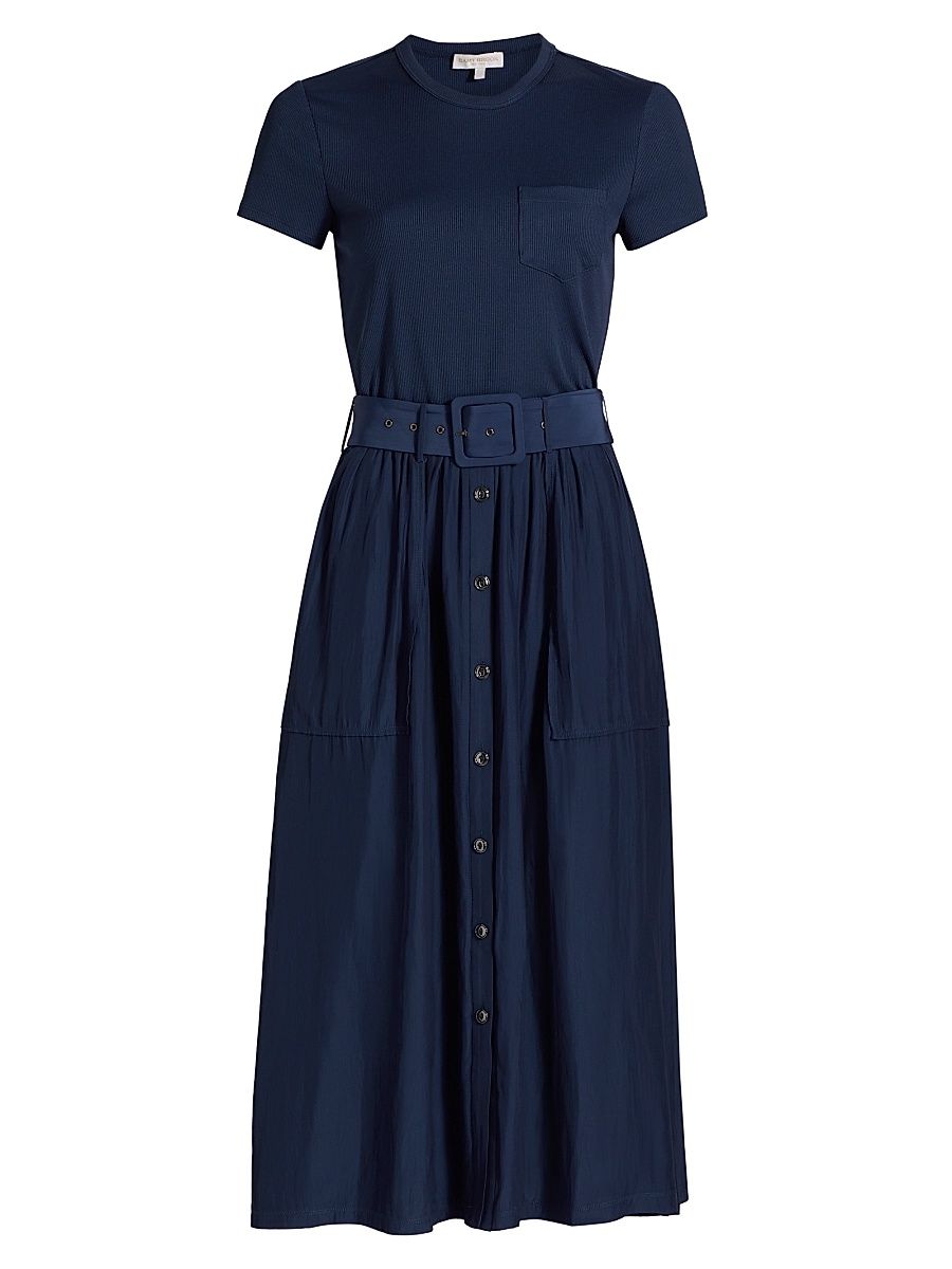 Women's Sylvie Belted Midi-Dress - Spring Navy - Size XL