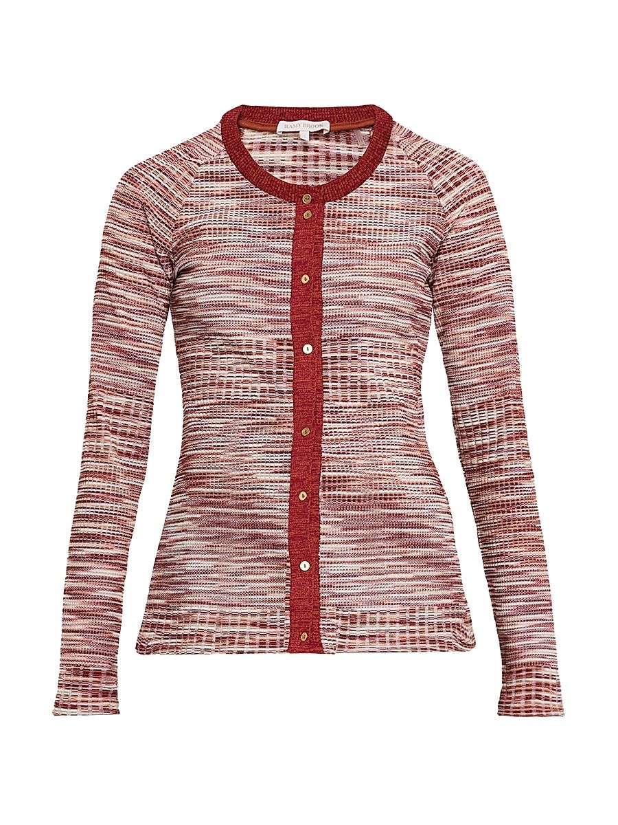 Women's Eddie Space-Dye Cardigan - Orange Multi - Size Small