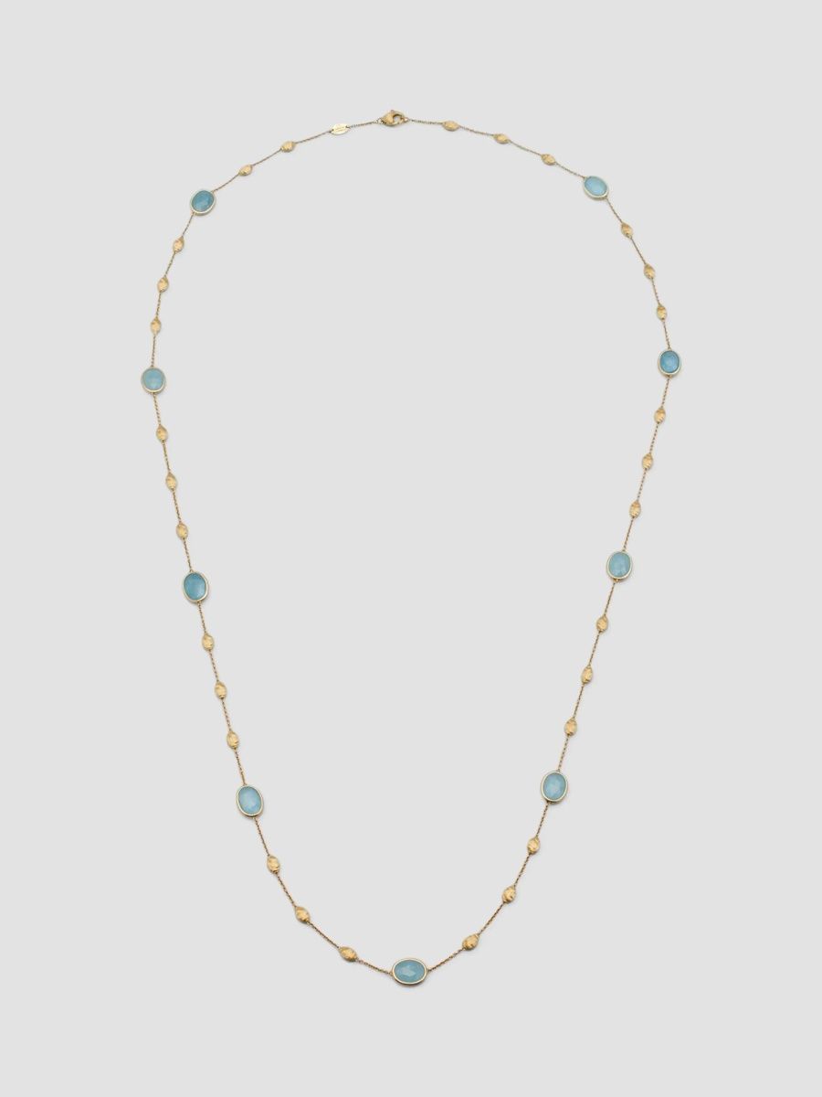 Marco Bicego Women's Siviglia 18K Yellow Gold & Aquamarine Long Station Necklace - Yellow Gold