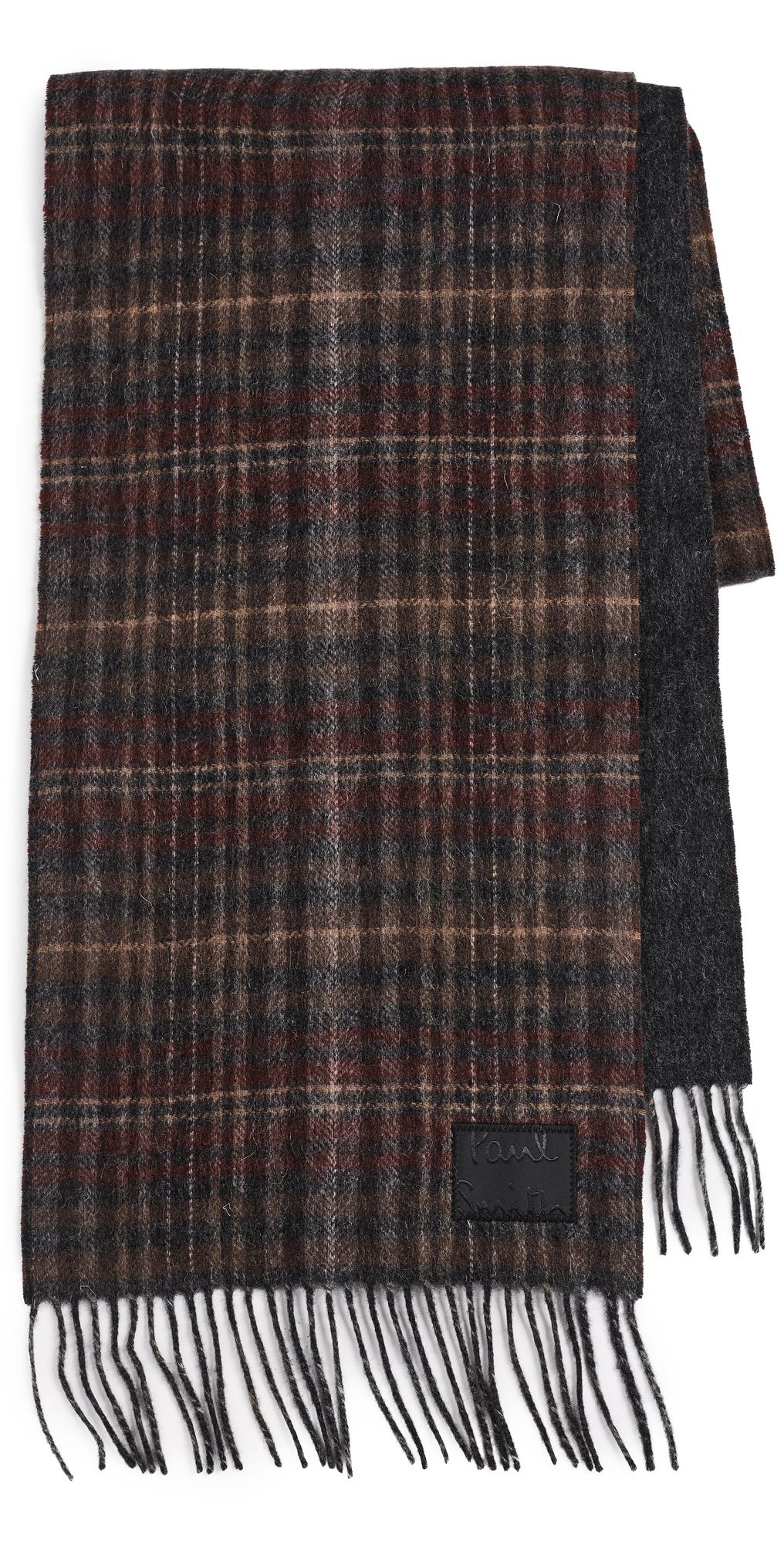 Paul Smith Checkered Wool Scarf Black One Size