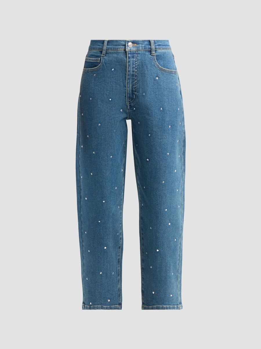 Generation Love Women's Cobel Heart Crystal Jeans - Vintage Medium Blue - Size 32