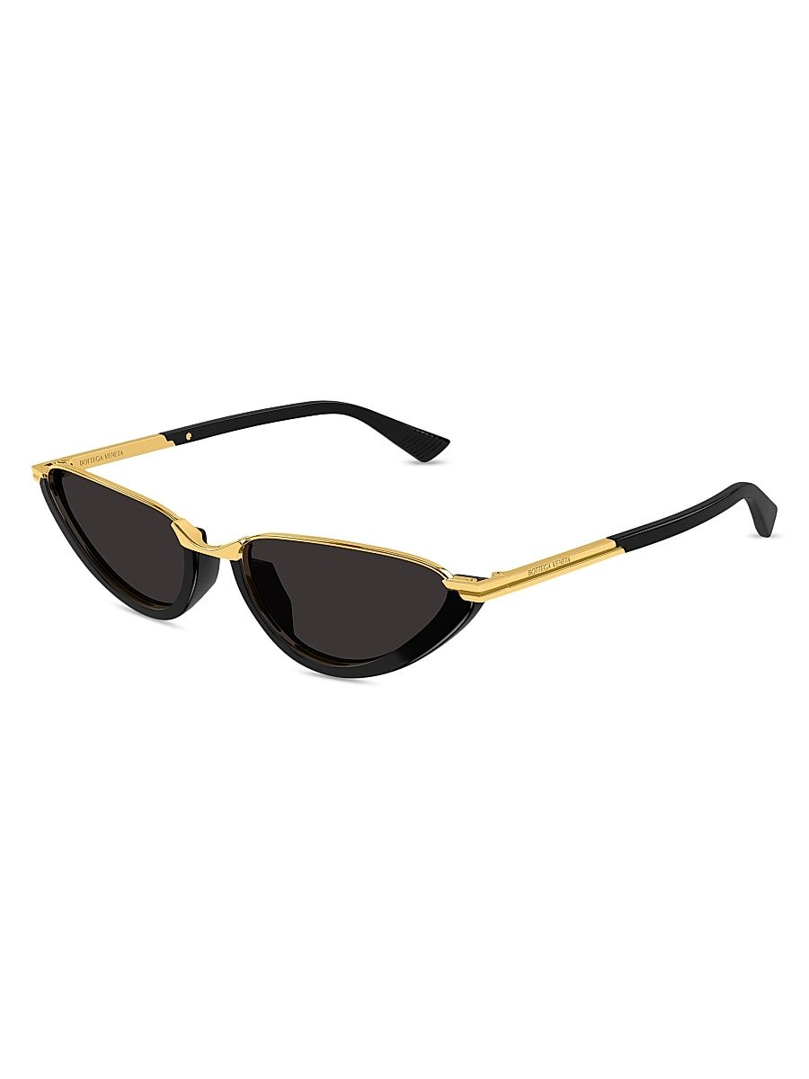 Women's Metal Combi 56MM Cat-Eye Sunglasses - Black Gold Black