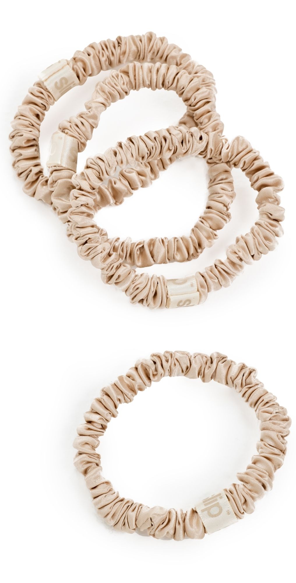 Slip Skinny Silk Scrunchies Set of 4 Blonde One Size