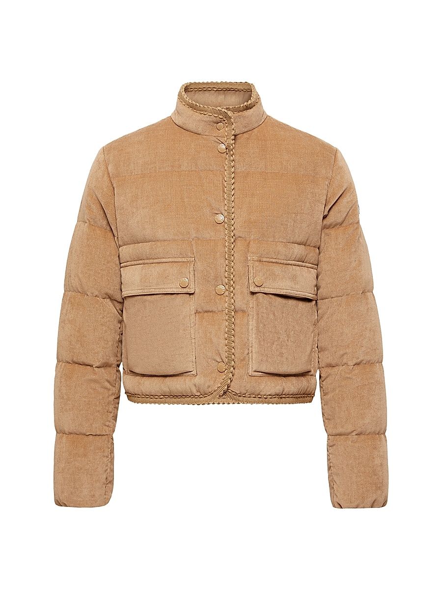 Women's Essarts Puffer Jacket in Corduroy - Beige - Size XXL