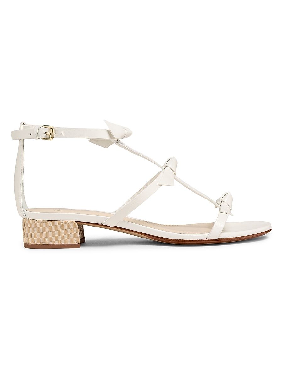 Women's Slim Lolita 30MM Leather Sandals - White - Size 11.5