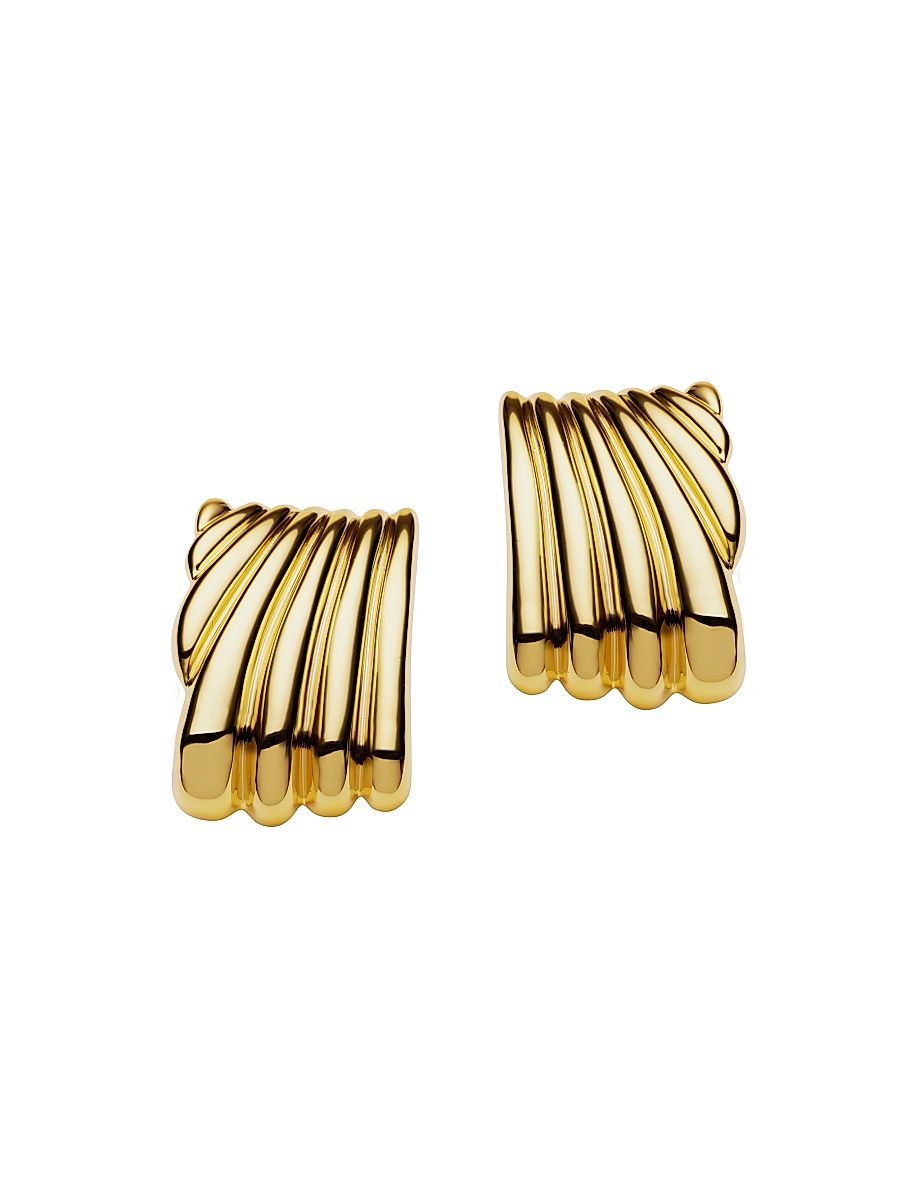 Women's Zagora Sunnie Fluted 24K-Gold-Plated Drop Earrings - Yellow Gold