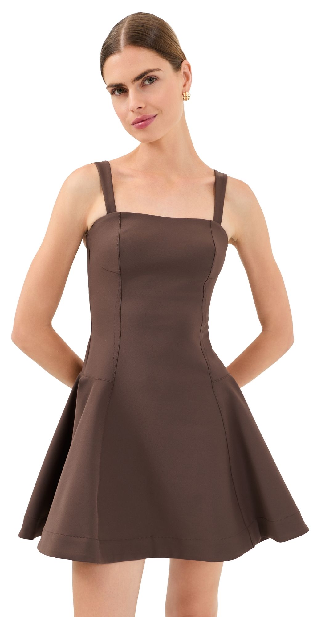 SIMKHAI Sadie Mini Dress Chocolate 12