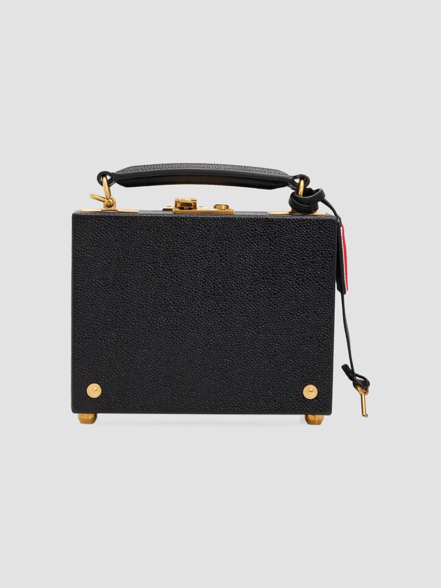 Thom Browne Women's Micro Pebble Leather Attaché Case - Black