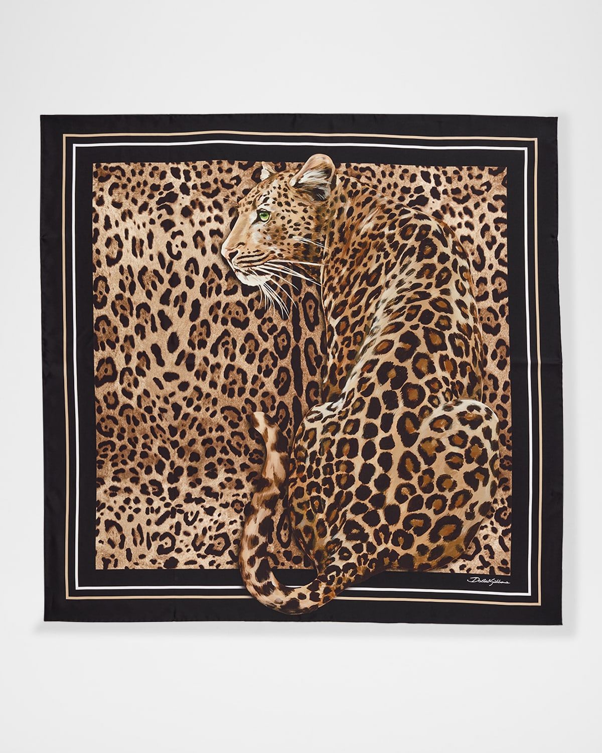 Leopard-Print Silk Twill Foulard Scarf