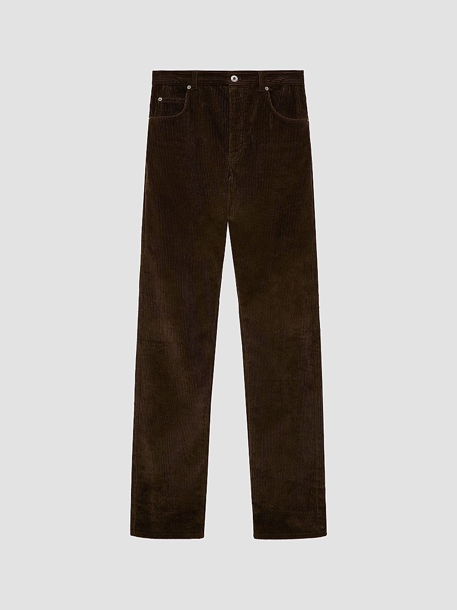 LOEWE Men's Corduroy Straight Pants - Brown - Size 36