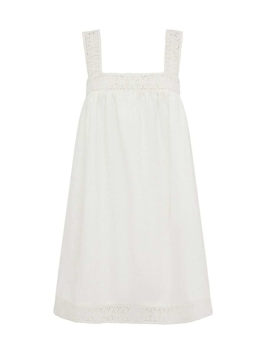 Women's Tapestry Broderie Cover-Up Minidress - Gardenia - Size XL