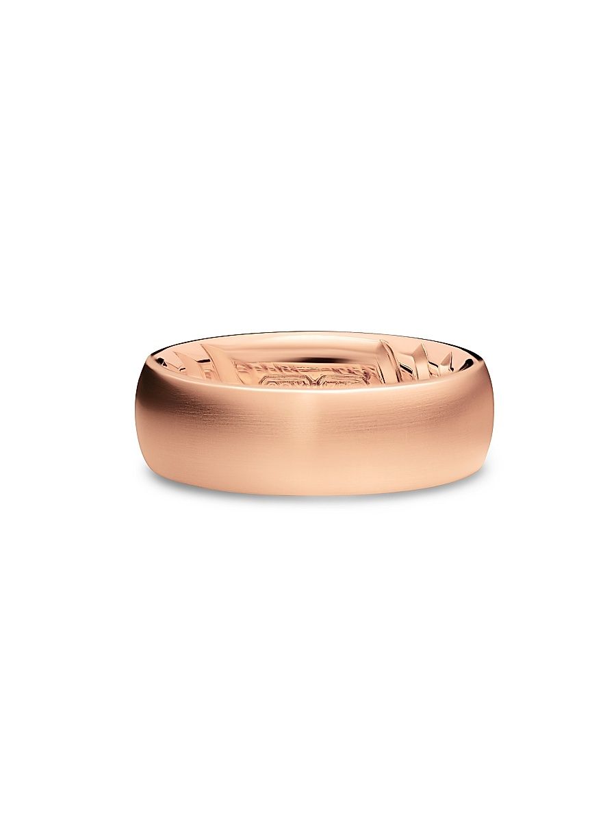 Men's Streamline Band Ring in 18K Rose Gold, 7.6MM - Rose Gold - Size 10