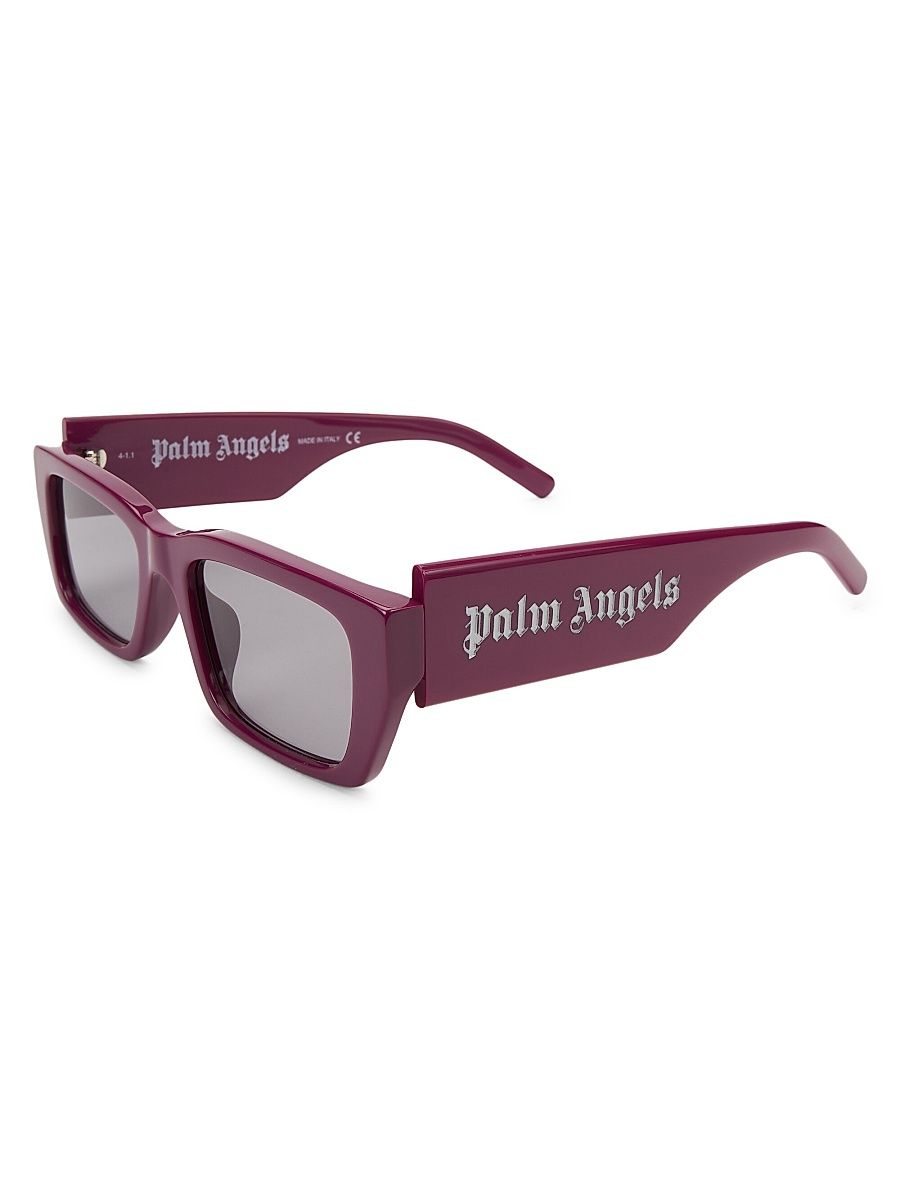 Men's 18MM Rectangle Logo Sunglasses - Purple Light