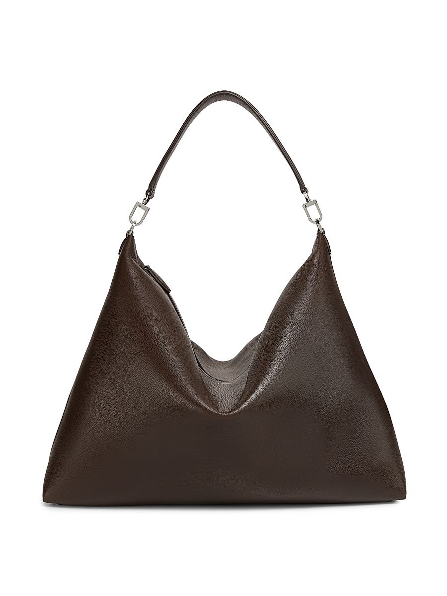 Women's Grainy-Leather Scoop Tote - Pepper