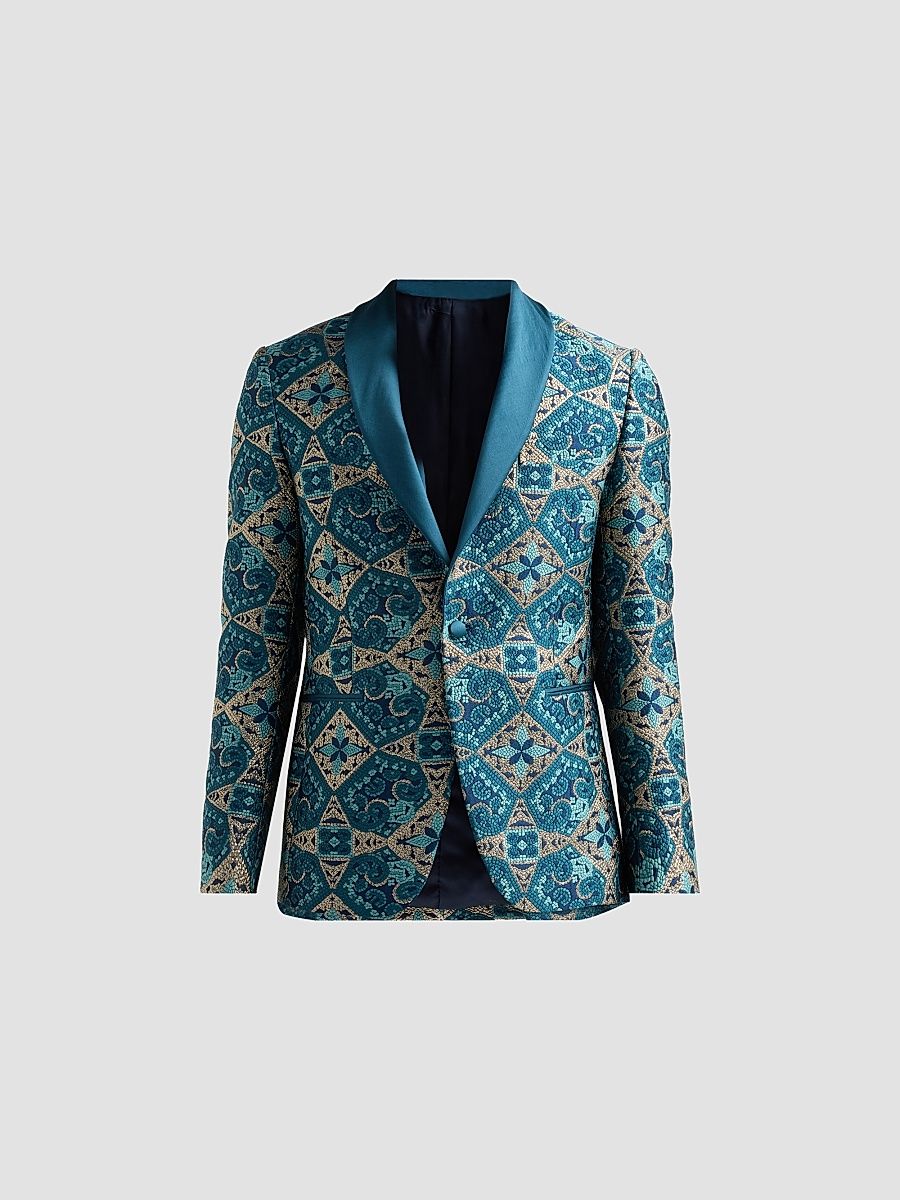 Men's Abstract-Embroidered Dinner Jacket - Ottanio - Size 38