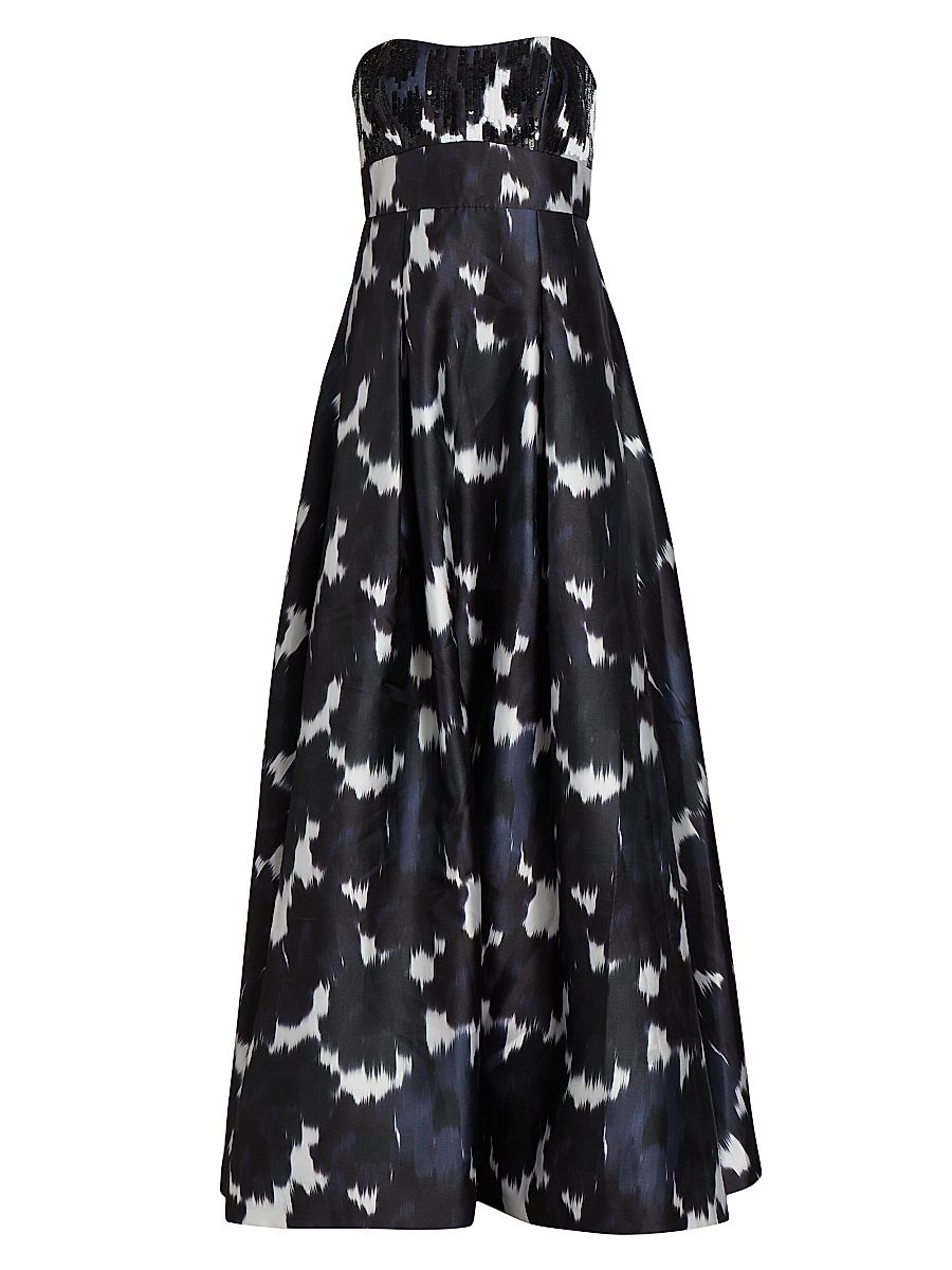 Women's Giovanna Embellished Ball Gown - Dark As Night Ikat - Size 2
