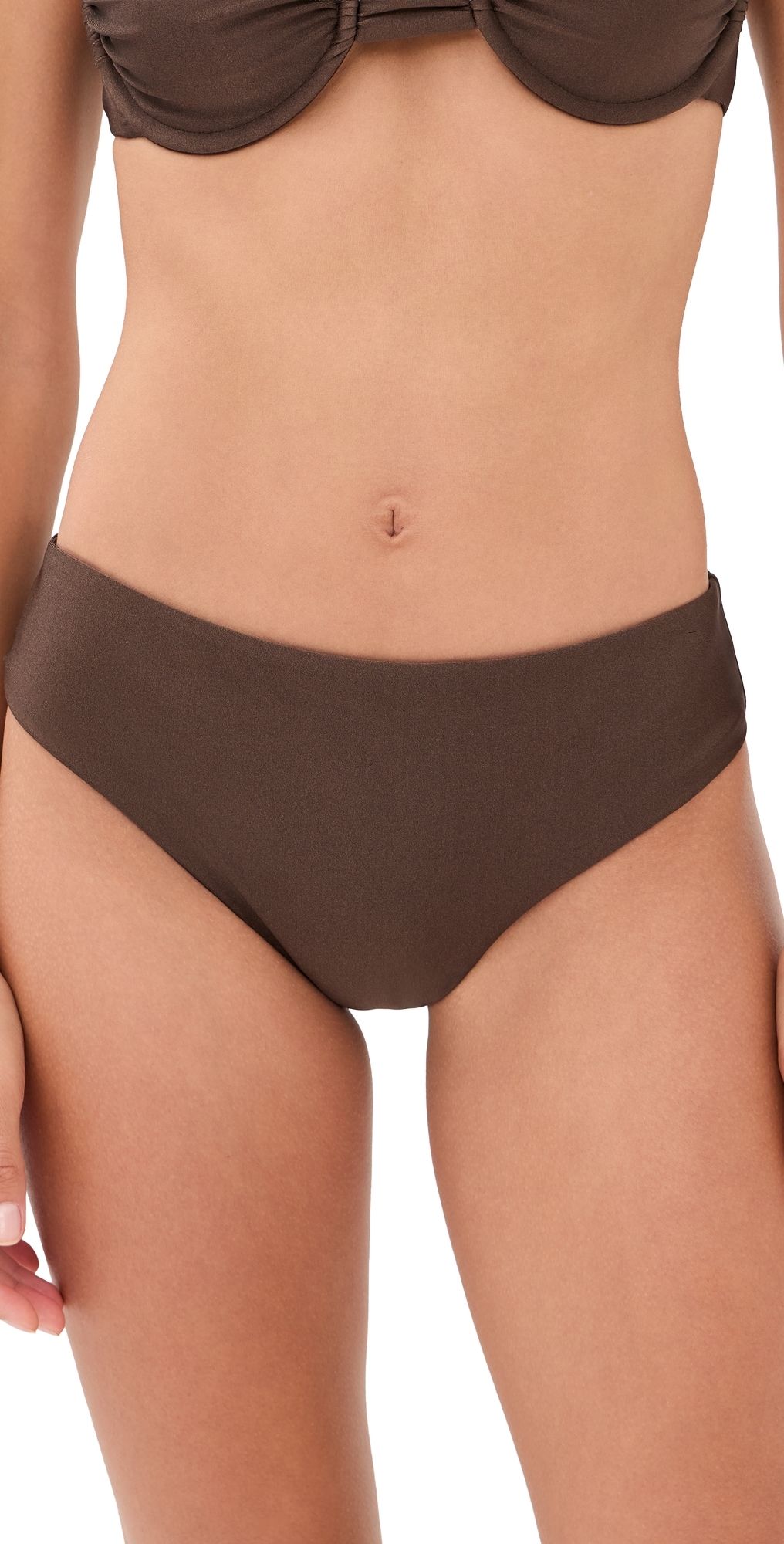 JADE Swim Daya Bikini Bottoms Mocha Sheen XS