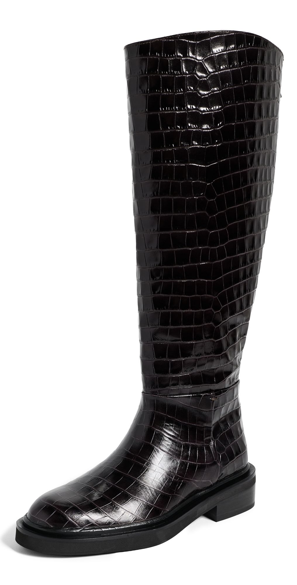 A. EMERY Jude Knee High Boots Bistre Croc 39